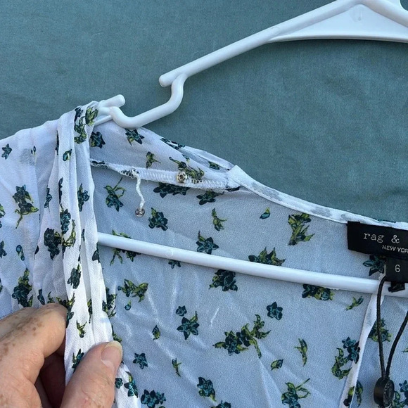 NWT - Rag & Bone Tamar Floral Maxi Dress Women SIZE 6 White sheer mesh viscose - Picture 7 of 8